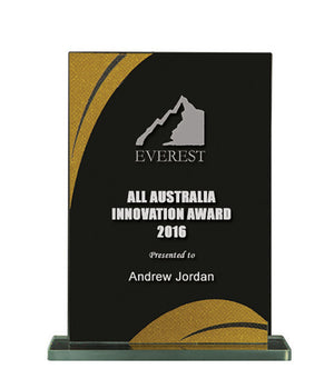 Glass-Black/Gold trophies - eagle rise sports