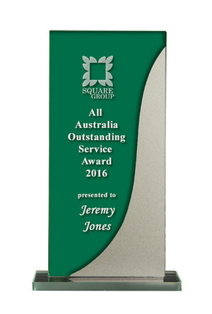 Glass-Black/Silver trophies - eagle rise sports