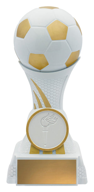 Football Ultra Tower White & Gold Trophy - eagle rise sports