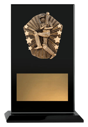 Cosmos Glass Male Batting Trophy - eagle rise sports