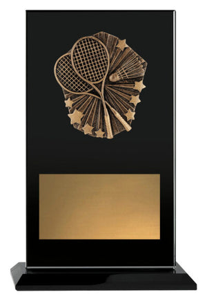 Cosmos Glass Badminton trophy - eagle rise sports