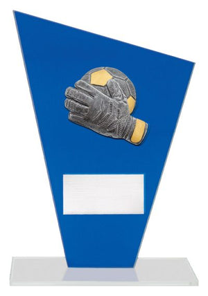 Cobalt Glass Goalkeeper trophy - eagle rise sports