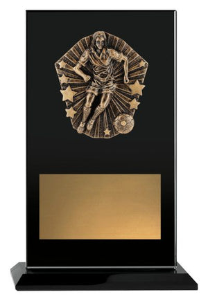 Cosmos Glass Football Female trophy - eagle rise sports