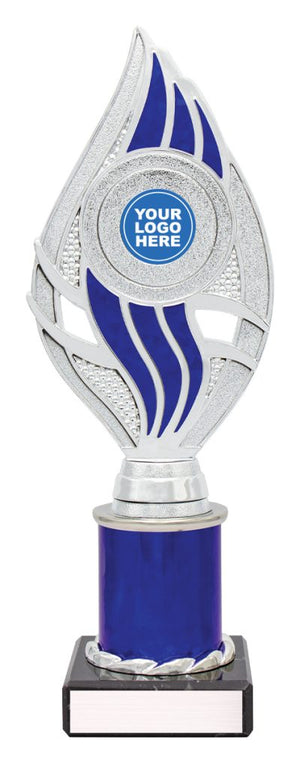 Rio Blue / Silver Column Series dance trophies - eagle rise sports