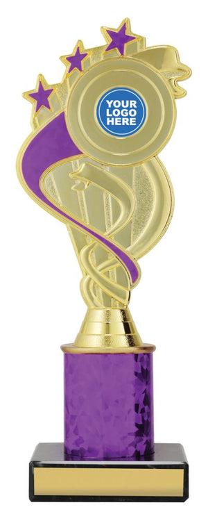 Purple Ribbon Star dance trophies - eagle rise sports