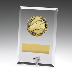 referee Glass Plaque Whistle - eagle rise sports