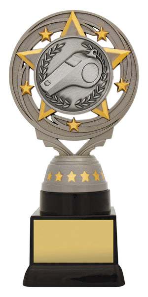 Silver Torch Whistle referee trophy - eagle rise sports