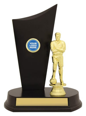 Football Black Crest trophy - eagle rise sports