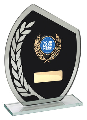 Black Glass Wreath Award trophy - eagle rise sports