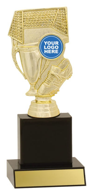 Gloss Black Column football trophy - eagle rsie sports