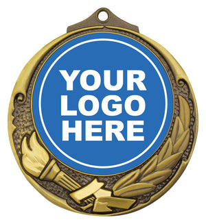 Torch logo center Medal - eagle rise sports