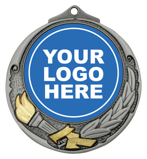 Torch logo center Medal - eagle rise sports 