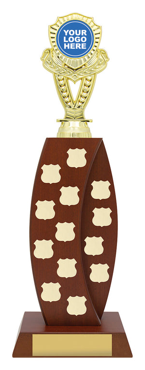 Curved Timber with Logo Trophy - eagle rise sports