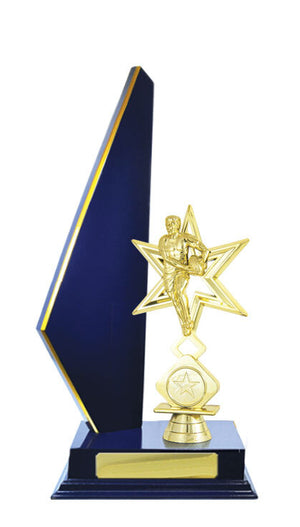 Timber Buildup Rugby trophy - eagle rise sports