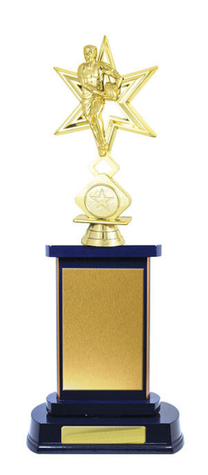 Timber Buildup Rugby trophy - eagle rise sports