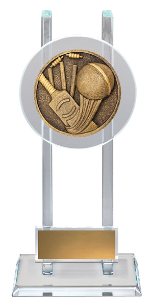 Cricket Spartan Glass Trophy - eagle rise sports