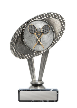 Metal Badminton Theme on Base Trophy - eagle rise sports