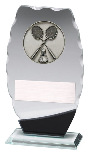 Badminton Clipped Oval Plaque - eagle rise spoets