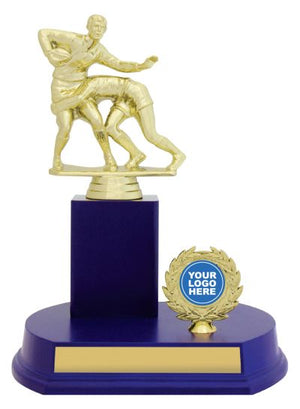 Blue Offset Column trophy