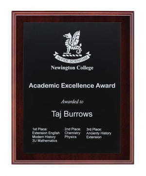 Walnut Plaques - Matte Black & Silver