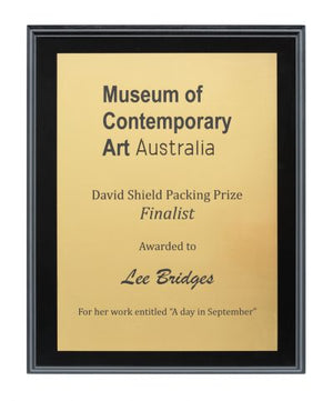 Black Plaques - Brushed Gold