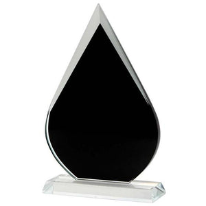 Glass Teardrop Black Med