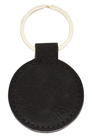 Leatherette Keychain Circle – Black / Silver