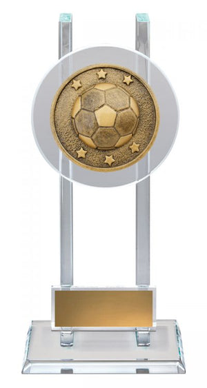 Football Spartan Glass trophy - eagle rise sports