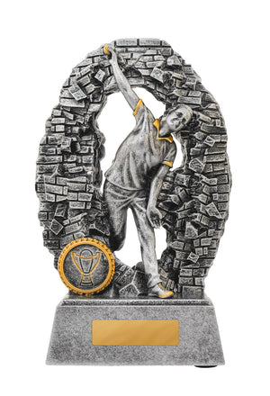 Crash Through Cricket Bowler Female Trophy - eagle rise sports