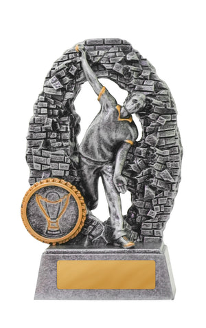 Crash Through Cricket Bowler Male Trophy - Eagle rise sports