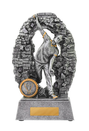Crash Through Cricket Bowler Male Trophy - Eagle rise sports