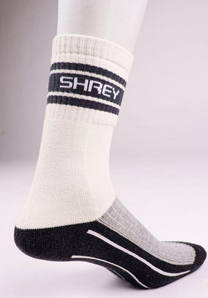 SHREY ELITE DOUBLE LAYER SOCKS OFF WHITE