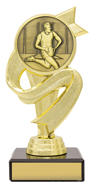 Banner Ribbon Footy Male Trophy - eagle rise sports