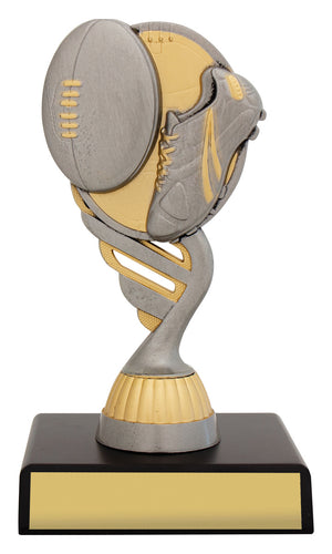 Footy Black Column Trophy - eagle rise sports