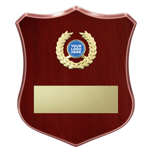 Archer Rosewood Shield award with high-gloss finish and custom plate engraving