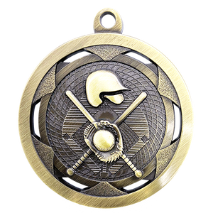 Detailed sculptured gold baseball trophy featuring a dynamic player in action mounted on a custom engraved black base.