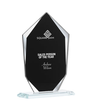 Black Silver Mirror glass trophies - eagle rise sports