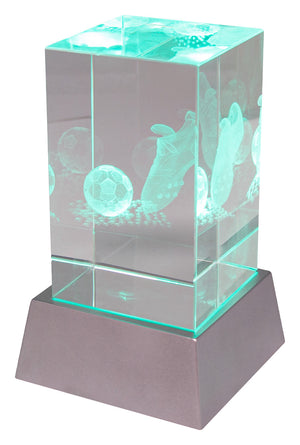 Football Light Up Crystal trophy - eagle rise sports