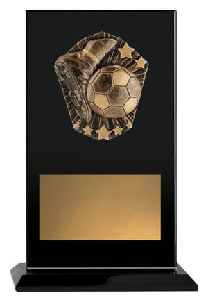 Cosmos Glass Football trophy - eagle rise sports