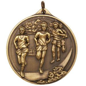 Cross Country Male Sculptured trophy featuring a male distance runner in mid-stride