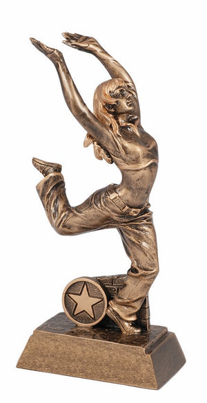 Female Hip Hop Dance 25mm insert mounted on a trophy medal bezel