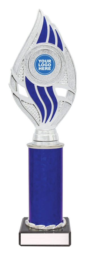 Rio Blue / Silver Column Series dance trophies - eagle rise sports
