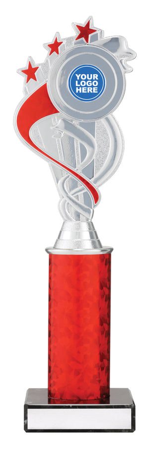 Red / Silver Ribbon Star dacne trophies - eagle rise sports