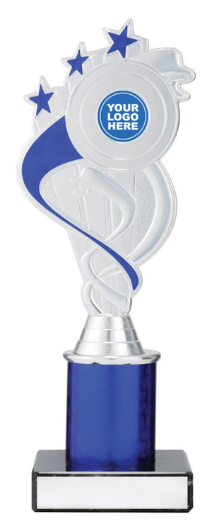 Blue / Silver Ribbon Star dance trophy - eagle rise sports