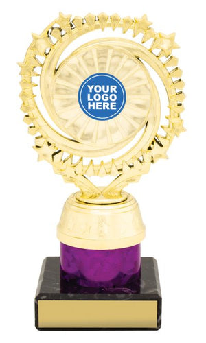 Cosmic Holder Gold / Purple dance trophy - eagle rise sports