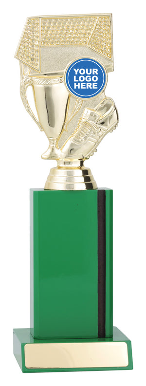 Football Green Column football trophy - eagle rise sports