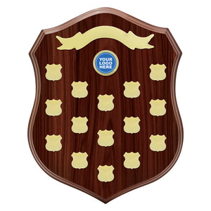 Honour Shield Perpetual Award trophy plaque featuring custom logo space and engraved annual winner plates