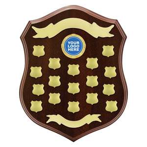 Honour Shield Perpetual Award trophy plaque featuring custom logo space and engraved annual winner plates