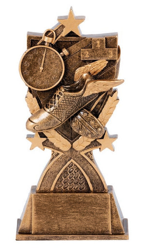Kona Series track trophy featuring detailed track graphics and a customizable 25mm center insert.