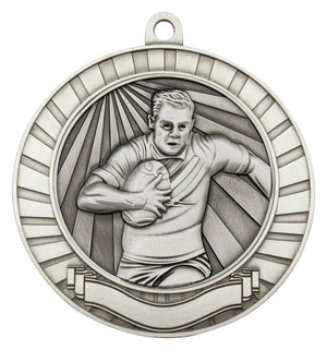 Eco Scroll Rugby Male medals - eagle rise sports